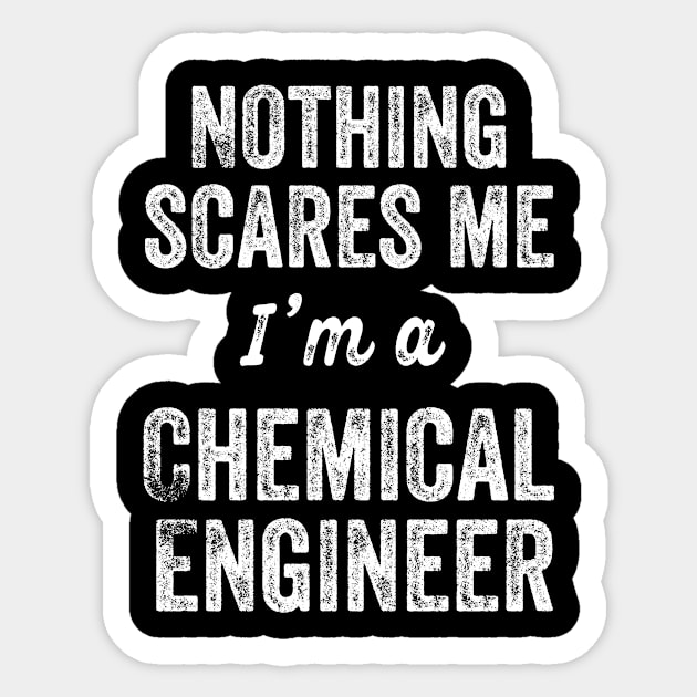 Nothing Scares Me I'm A Chemical Engineer ChemE Major Exam Gift Sticker by HuntTreasures